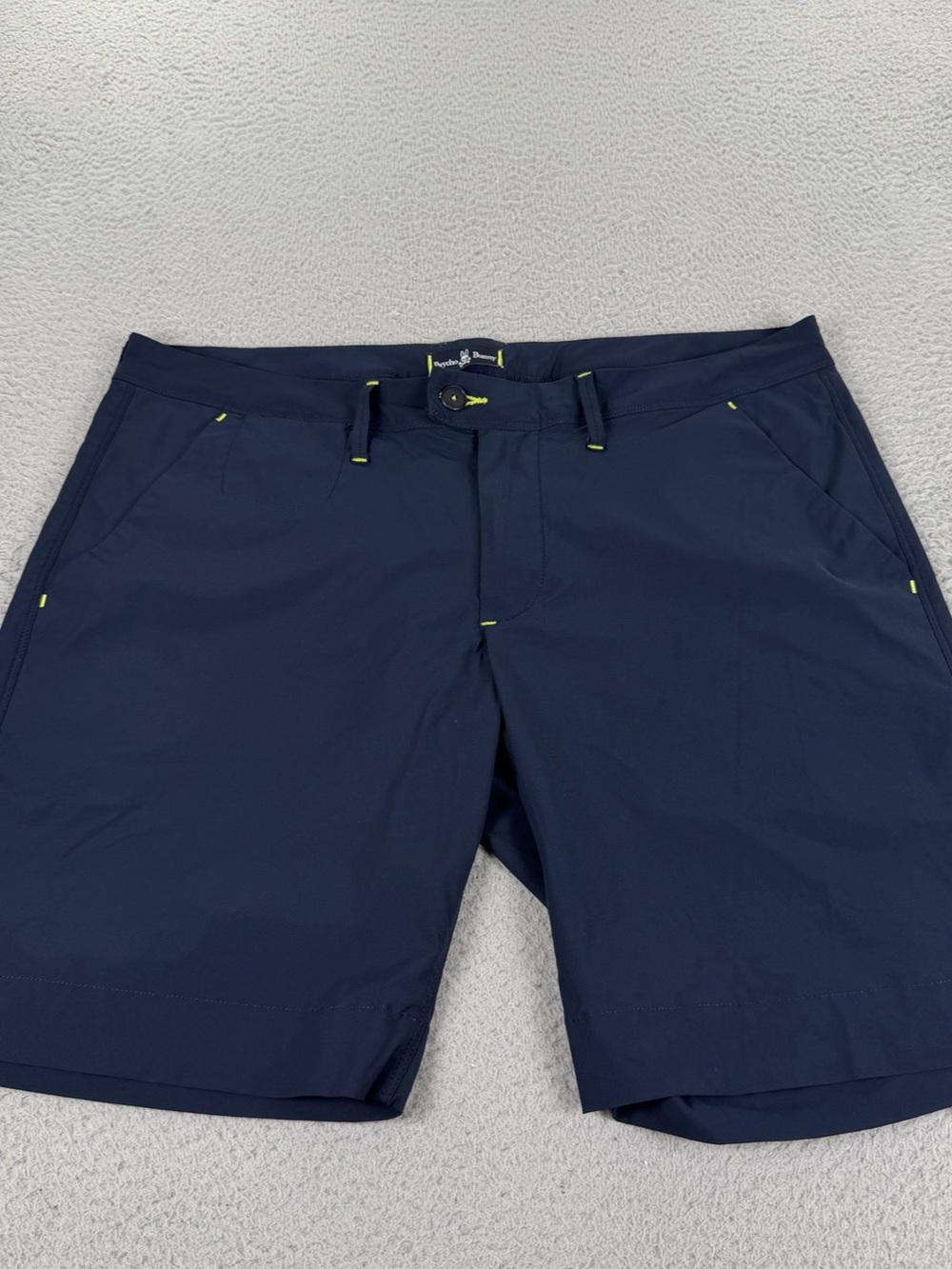 Psycho Bunny Shorts Mens 36 Navy Blue Performance Flat Front Preppy Stretch